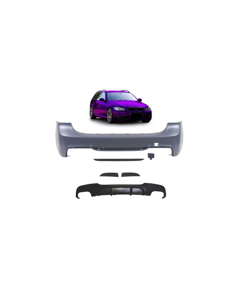 Pare-chocs arrière sport BMW Série 3 E91 Touring sans PDC, -OO---OO-