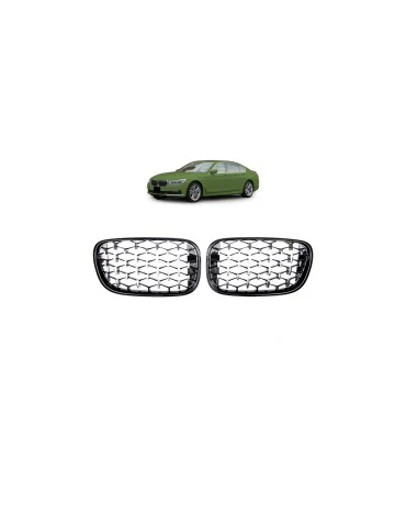 Calandre sport BMW Série 7 G11 / G12 noir brillant et chrome