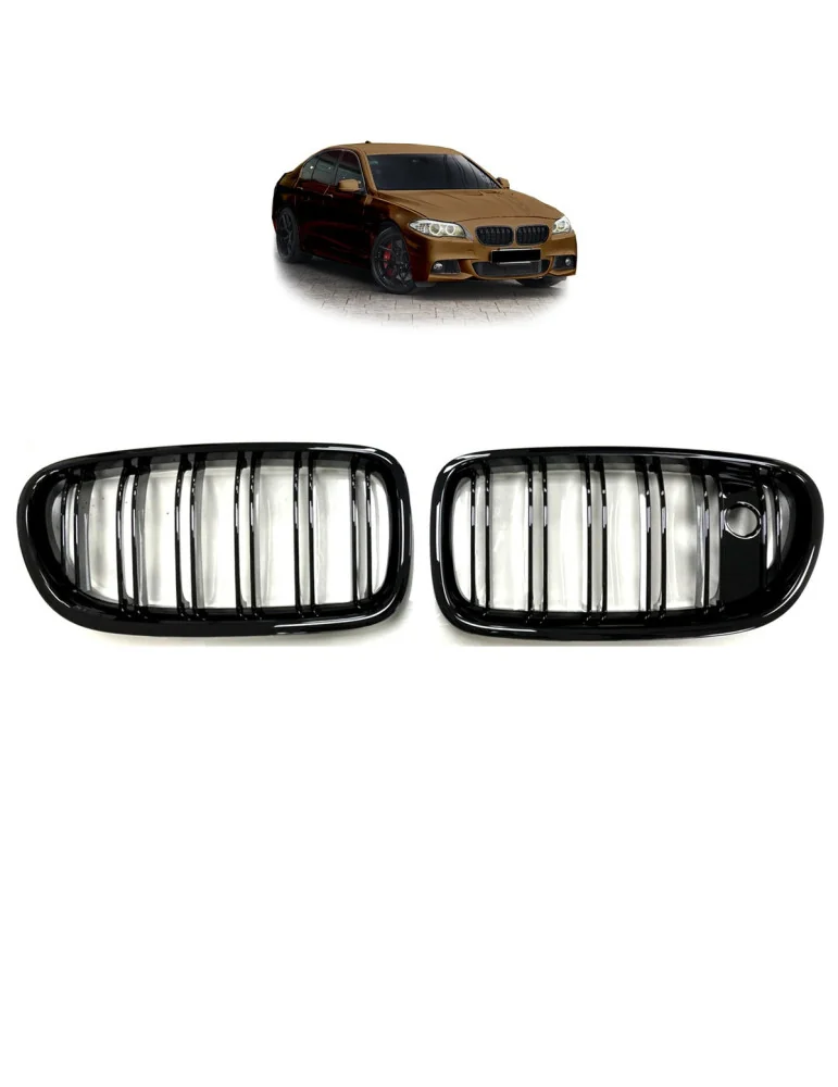 Calandre sport BMW Série 5 F10 / F11 Dual Line noir brillant caméra