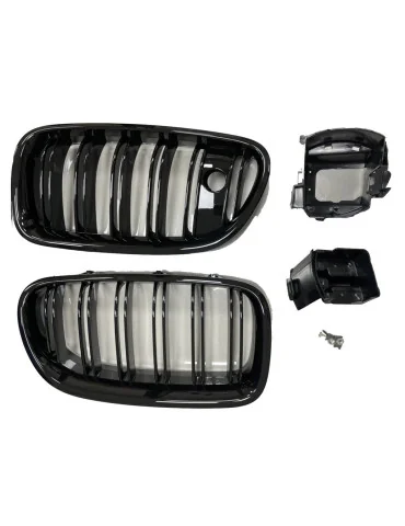 Calandre sport BMW Série 5 F10 / F11 Dual Line noir brillant caméra