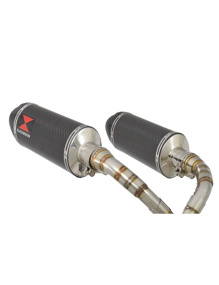 MSX 125 GROM 1-2 Par paire Ligne complète & Silencieux Ovale En Carbone + Carbone Tip 300mm