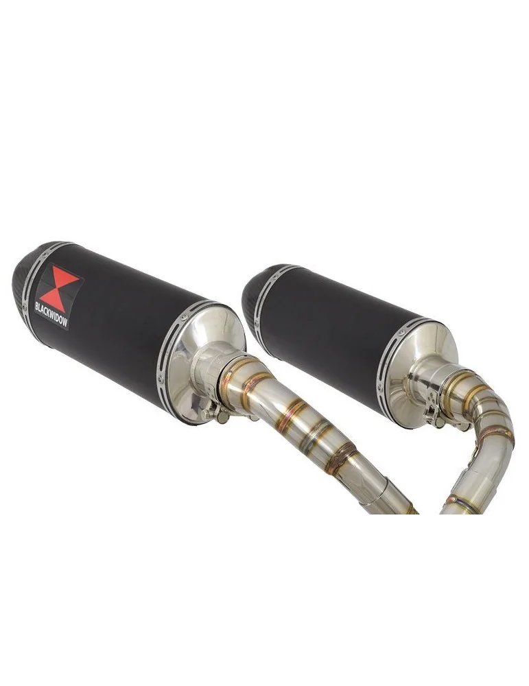 MSX 125 GROM 1-2 Par paire Ligne complète & Silencieux Noir Inox + Carbone Tip 300mm
