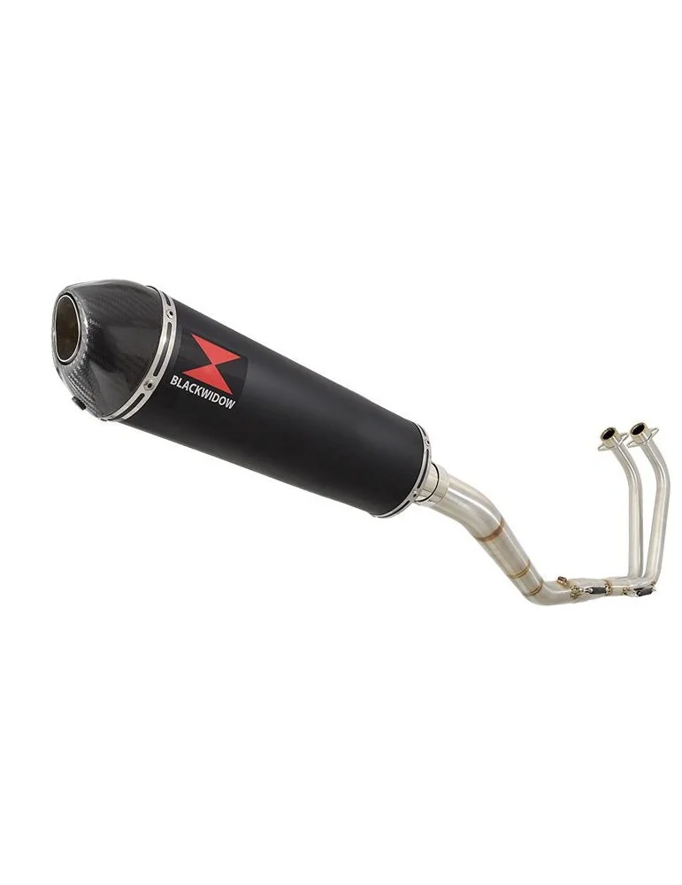 YZF R3 YZF R25 2015 - 2017 Decata Ligne complète + Silencieux Ovale Noir En Inox + Canule En Carbone 400mm