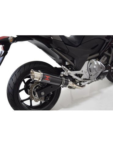 Honda NC 700 750 Integra 700 750 Decata Ligne complète / Silencieux GP Rond Noir Inox 360mm