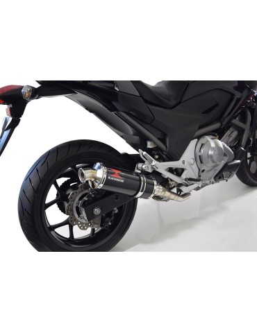 Honda NC 700 750 Integra 700 750 Decata Ligne complète / Silencieux Rond Noir Inox 300mm