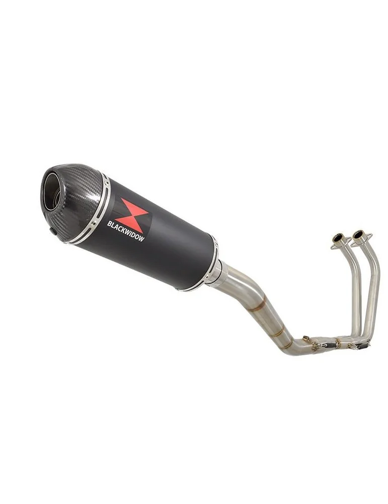 YZF R3 YZF R25 2015 - 2017 Decata Ligne complète + Silencieux Ovale Noir En Inox + Canule En Carbone 300mm