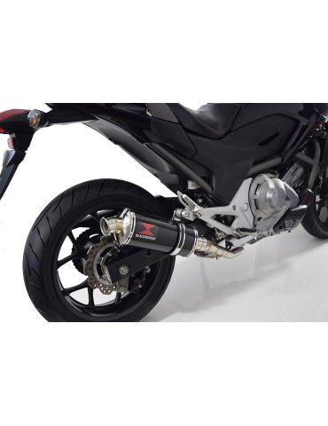 Honda NC 700 750 Integra 700 750 Decata Ligne complète / Silencieux Ovale Noir Inox 300mm