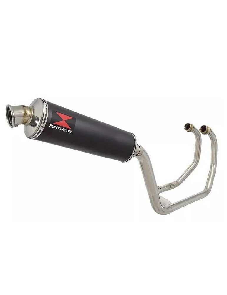 KAWASAKI KLE 500 KLE500 Ligne complète & Silencieux Rond Noir En Inox 400mm