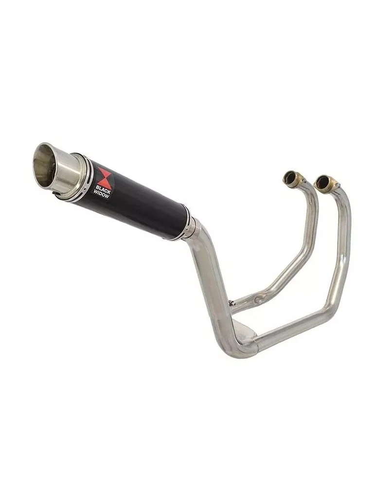 KAWASAKI KLE 500 KLE500 Ligne complète & Silencieux Rond GP Style Noir En Inox 350mm