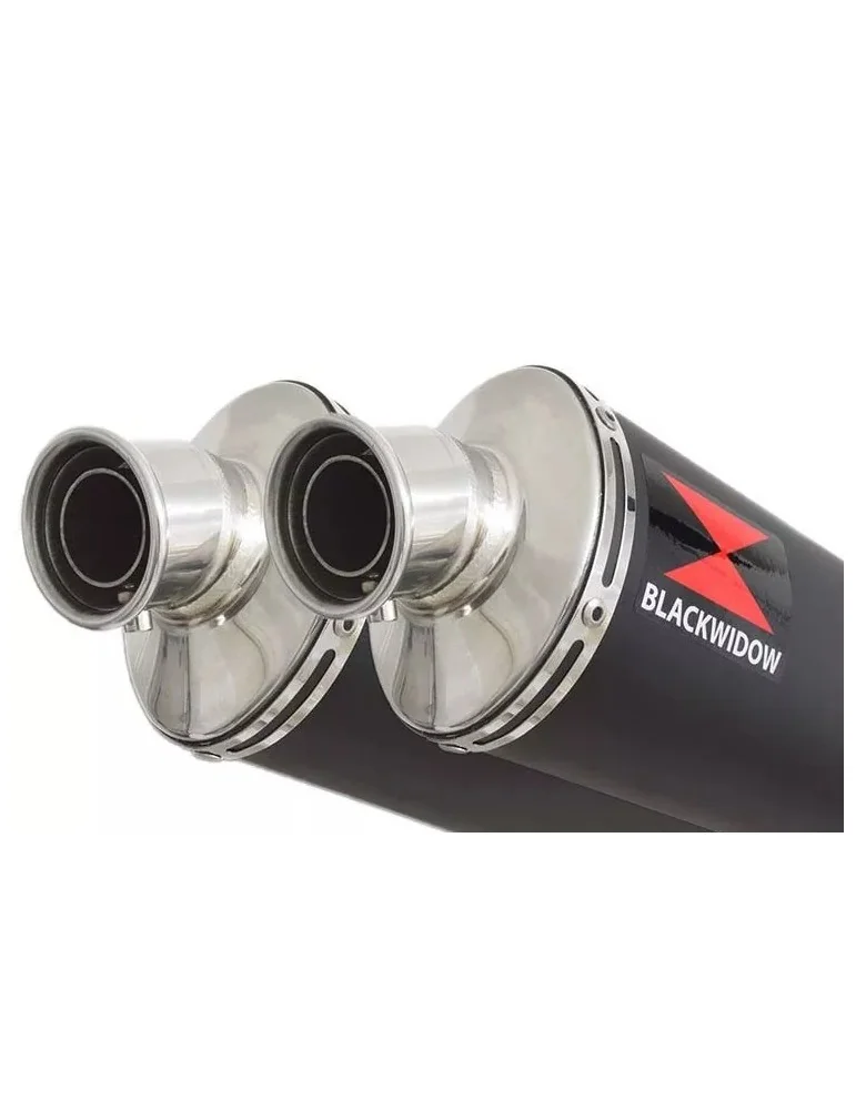 Kawasaki KLV 1000 2004-2007 Silencieux Kit / Silencieux Rond Noir En Inox 400mm