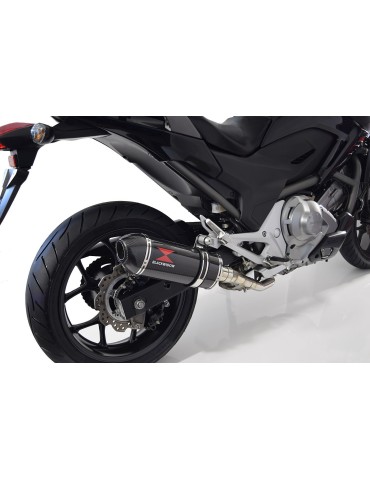 Honda NC 700 750 Integra 700 750 Decata Ligne complète / Silencieux Ovale En Carbone + Carbone Tip 300mm