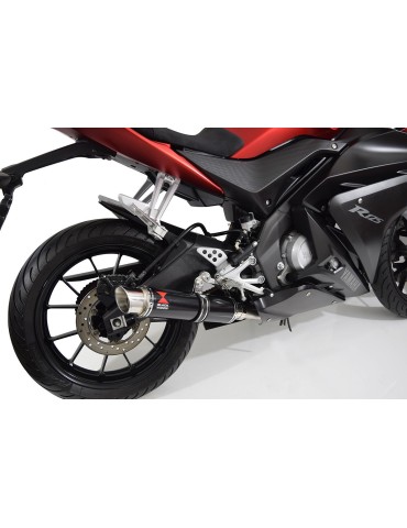 YZF-R 125 2014 - 2018 Passage Bas Diamètre XL Ligne complète & Silencieux Rond GP Style Noir En Inox 350mm