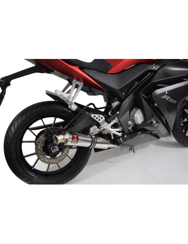 YZF-R 125 2014 - 2018 Passage Bas Diamètre XL Ligne complète & Silencieux Rond En Inox 350mm