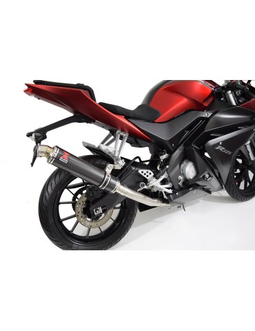 YZF-R 125 2008 - 2013 Passage Haut Diamètre XL Ligne complète & Silencieux Rond En Carbone 350mm