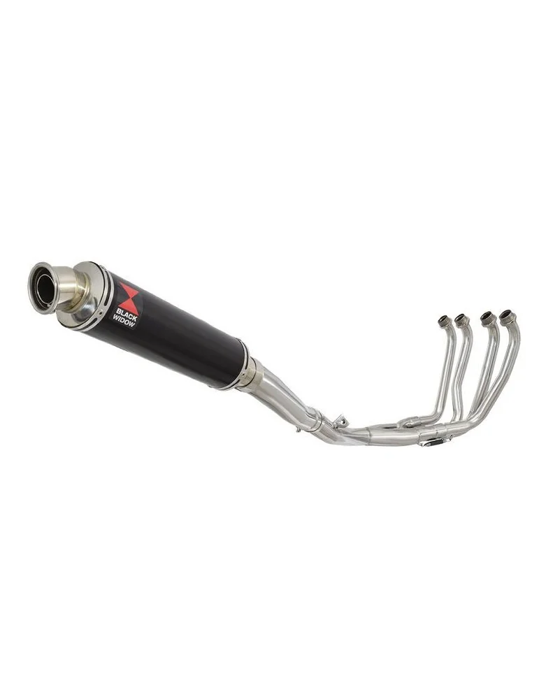 Yamaha YZF600R YZF 600 Thundercat Ligne complète & Silencieux Rond Noir En Inox 350mm
