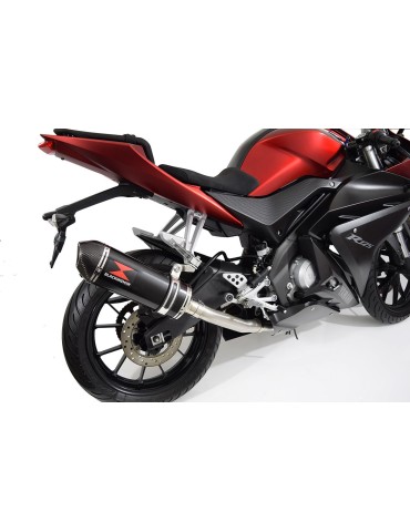YZF-R 125 2014 - 2018 Hi Level Diamètre XL Ligne complète & Silencieux Ovale Noir En Inox + Canule En Carbone 300m
