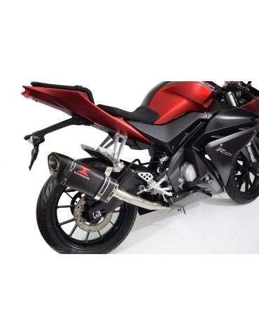 YZF-R 125 2014 - 2018 Hi Level Diamètre XL Ligne complète & Silencieux Tri Ovale En Carbone 250mm