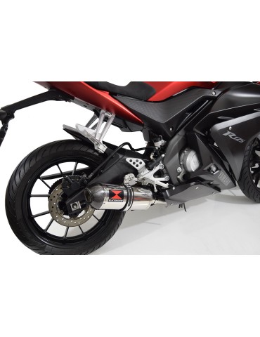YZF-R 125 2014 - 2018 Passage Bas Diamètre XL Ligne complète & Silencieux Ovale En Inox + Canule en Carbone 300mm