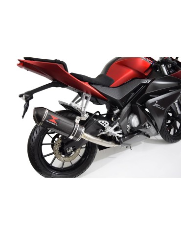 YZF-R 125 2014 - 2018 Passage Bas Diamètre XL Ligne complète & Silencieux Ovale En Carbone 300mm