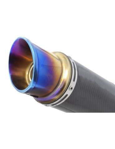 YZF-R 125 2014 - 2017 Passage Bas Diamètre XL Ligne complète & Silencieux GP Rond En Carbone + Canule En Inox Anodisé 230mm