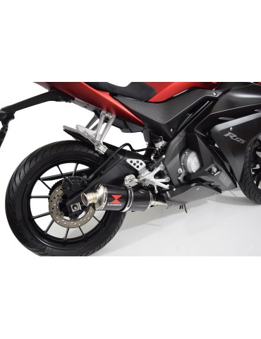 YZF-R 125 2014 - 2018 Passage Bas Diamètre XL Ligne complète & Silencieux Ovale Noir En Inox 300mm