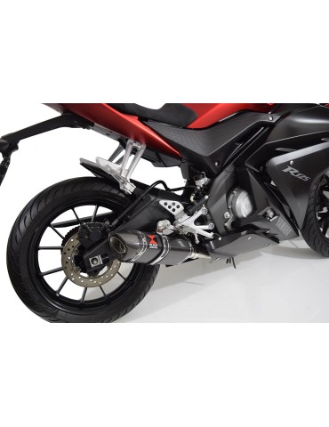 YZF-R 125 2014 - 2018 Passage Bas Diamètre XL Ligne complète & Silencieux Tri Ovale En Carbone 250mm
