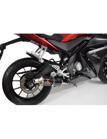 YZF-R 125 2008 - 2013 Passage Bas Diamètre XL Ligne complète & Silencieux Rond Noir En Inox 300mm