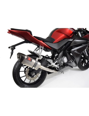 YZF-R 125 2008 - 2013 Passage Haut Diamètre XL Ligne complète & Silencieux Tri Ovale en Inox + Canule en Carbone 250mm