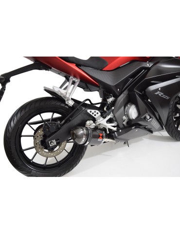 YZF-R 125 2014 - 2017 Passage Bas Diamètre XL Ligne complète & Silencieux Ovale En Carbone 200mm