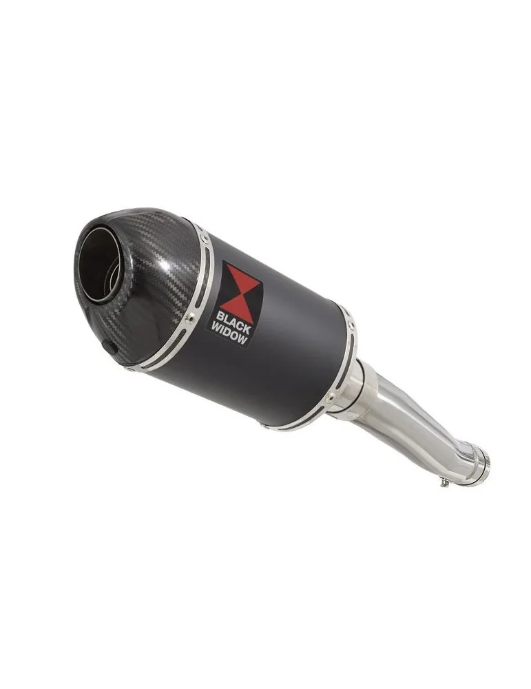 YZF750R YZF750 Tube de raccord et Silencieux Ovale Noir En Inox + Canule En Carbone BC20V 200mm