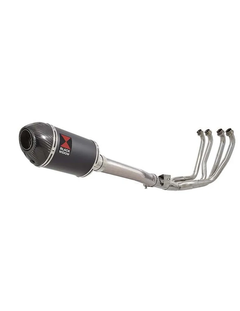 YZF1000 YZF1000R 1996-2003 Thunderace Ligne complète & Silencieux Ovale Noir En Inox + Canule en Carbone 200mm