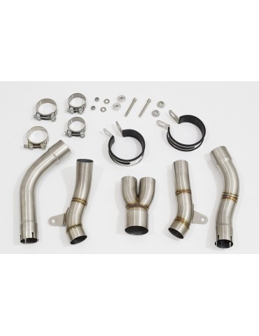 YZF R1 04-05 Décatalyseur Kit Silencieux & Silencieux Rond Noir en Inox 350mm