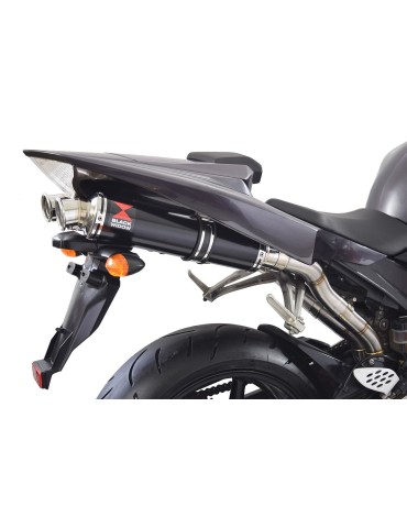 YZF R1 04-05 Décatalyseur Kit Silencieux & Silencieux Rond Noir en Inox 350mm