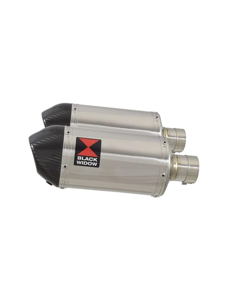 GSX1300R GSX 1300 HAYABUSA 2008-2016 4-2 Tube de raccord et Silencieux Ovale En Inox + Canule En Carbone 200mm