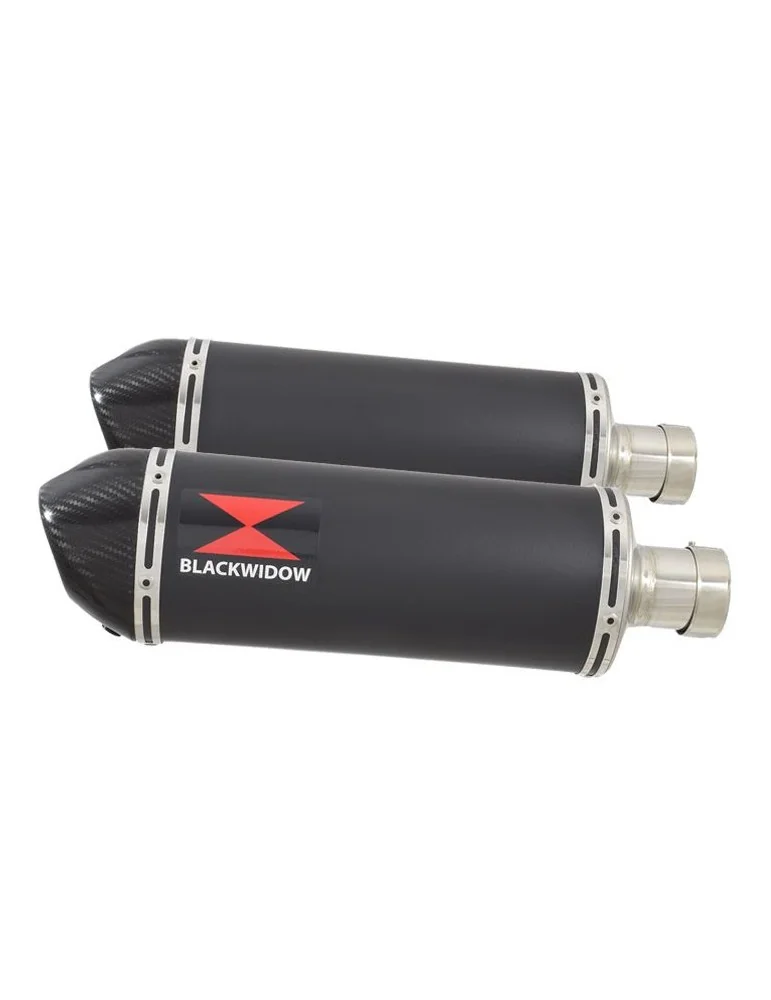 GSX1300R GSX 1300 HAYABUSA 2008-2016 4-2 Tube de raccord et Silencieux Ovale Noir En Inox + Canule En Carbone 300mm