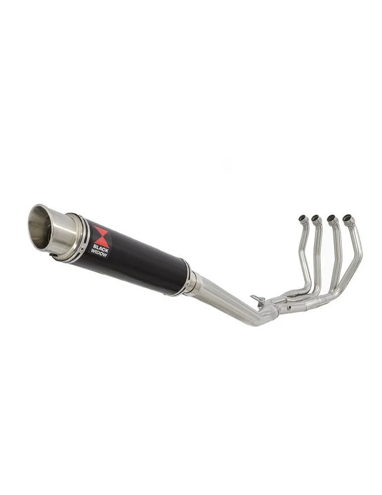 GSX1300R HAYABUSA 2008-2016 4-1 Ligne complète & Silencieux Rond Noir GP Style En Inox 350mm