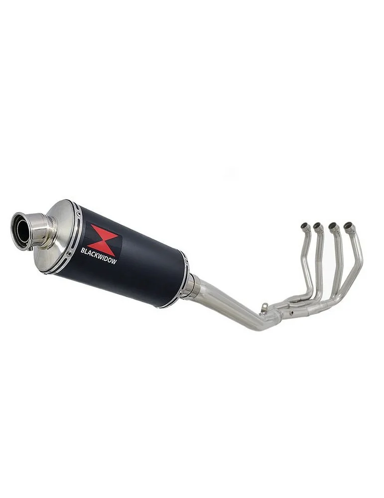 GSX1300R HAYABUSA 2008-2016 4-1 Ligne complète & Silencieux Ovale Noir En Inox 300mm