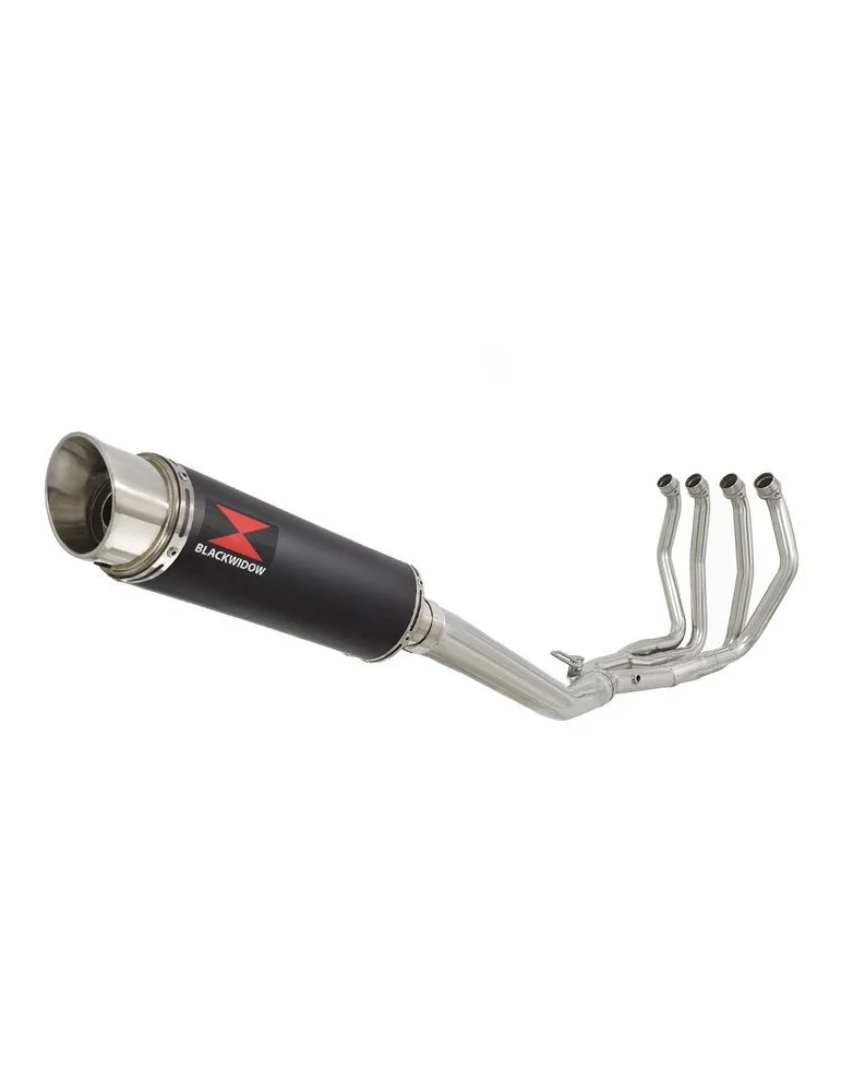 GSX1300R HAYABUSA 2008-2016 4-1 Ligne complète & Silencieux Rond Noir GP Style En Inox 360mm