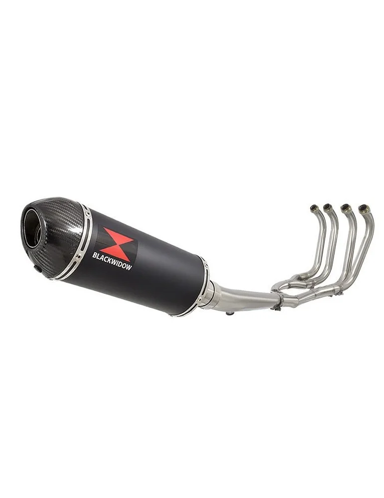 GSX1400 GSX 1400 4-1 Ligne complète & Silencieux Ovale Noir En Inox + Canule En Carbone 300mm