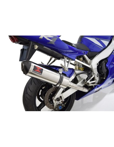 Yamaha YZF R1 98-01 Kit Silencieux & Silencieux Ovale En Inox + Canule En Carbone 400mm
