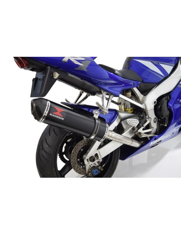 Yamaha YZF R1 98-01 Kit Silencieux & Silencieux Ovale Noir En Inox + Canule en Carbone 400mm