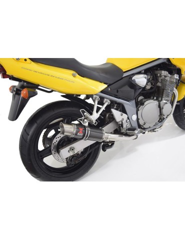 GSF600 Bandit 1995-2004 Refroidissement à Huile / Ligne complète & Silencieux GP Rond En Carbone + Canule en Titane 230mm