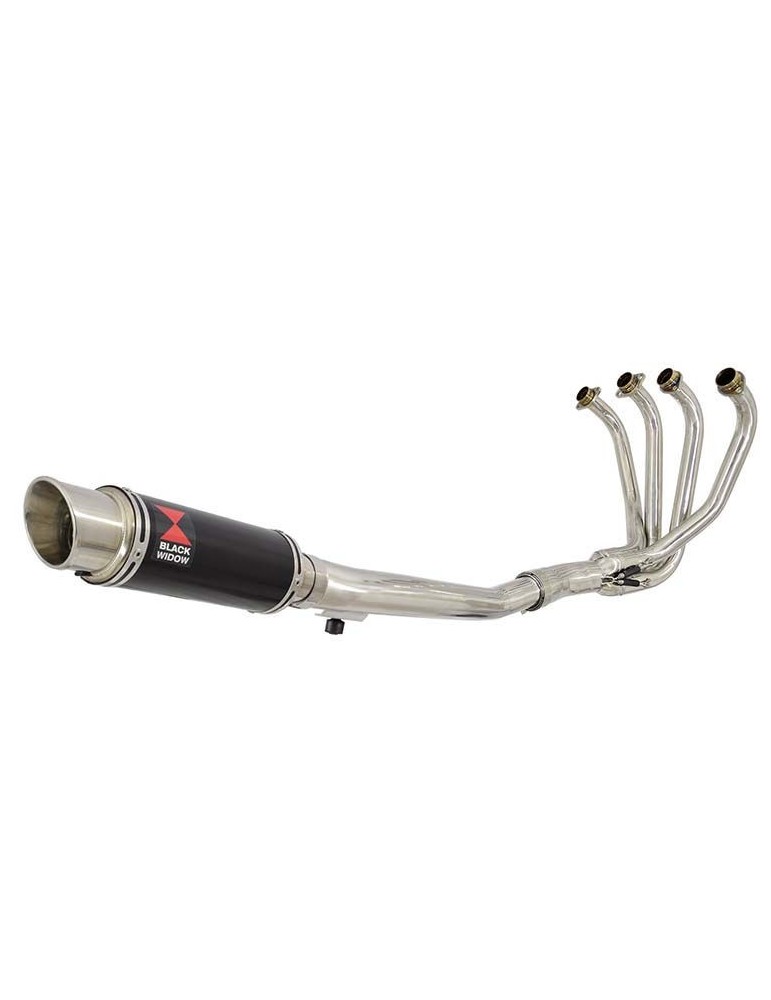 GSF600 Bandit 1995-2004 Refroidissement à Huile / Ligne complète & Silencieux Rond GP Style Noir En Inox 230mm
