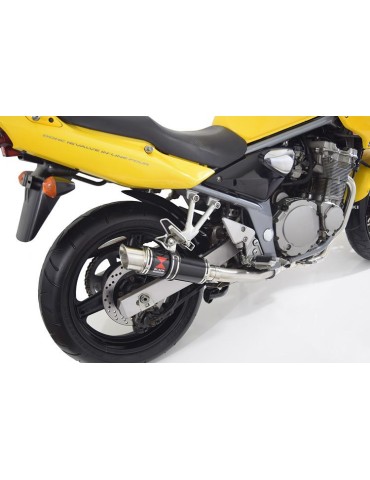 GSF600 Bandit 1995-2004 Refroidissement à Huile / Ligne complète & Silencieux Rond GP Style Noir En Inox 230mm