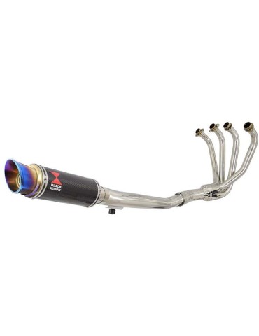 GSF600 Bandit 1995-2004 Refroidissement à Huile / Ligne complète & Silencieux GP Rond En Carbone + Canule en Inox Anodisé 230mm