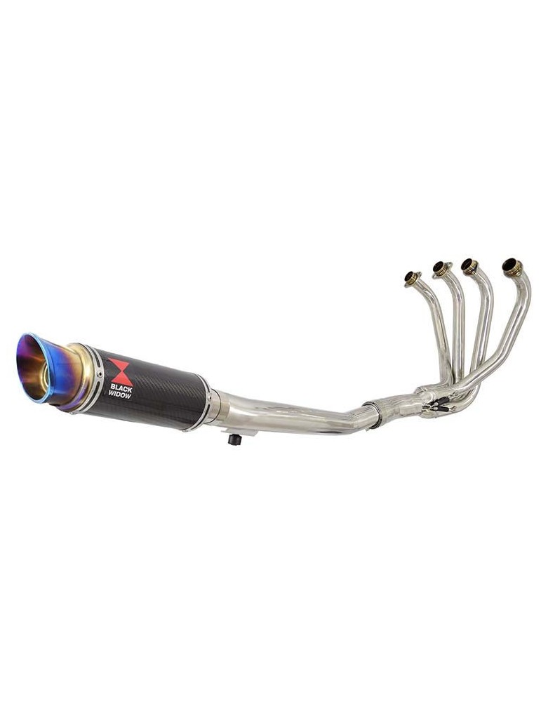 GSF600 Bandit 1995-2004 Refroidissement à Huile / Ligne complète & Silencieux GP Rond En Carbone + Canule en Inox Anodisé 230mm