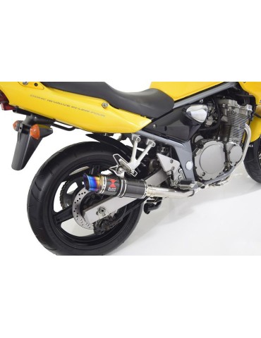 GSF600 Bandit 1995-2004 Refroidissement à Huile / Ligne complète & Silencieux GP Rond En Carbone + Canule en Inox Anodisé 230mm