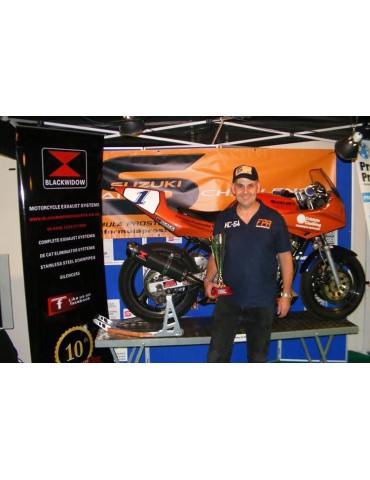 GSF650 Bandit 2005-2006 K5 K6 Ligne complète & Silencieux ​​​​​​​Ovale Noir En Inox 400mm