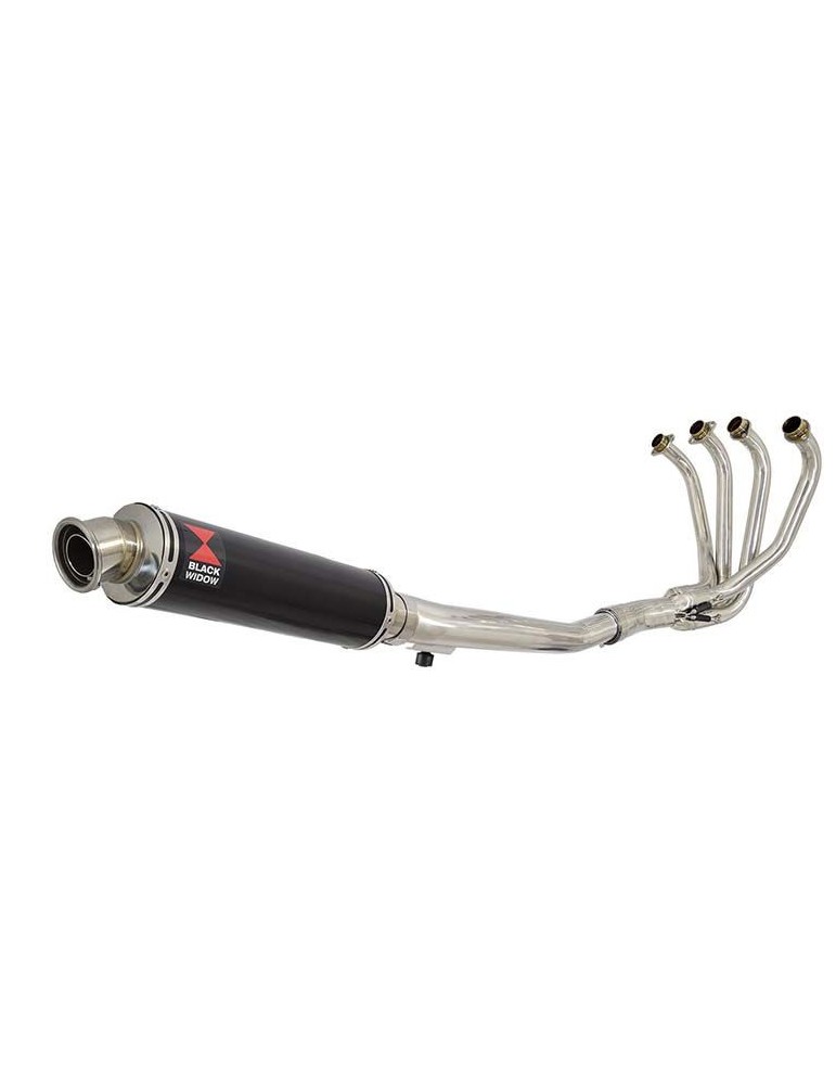 GSF650 Bandit 2005-2006 K5 K6 Ligne complète & Silencieux Rond Noir En Inox 350mm
