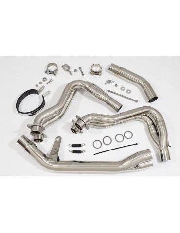 GSX-S 1000 F Décatalyseur Race Ligne complètes + Ovale Silencieux En Inox + Carbon Tip 400mm